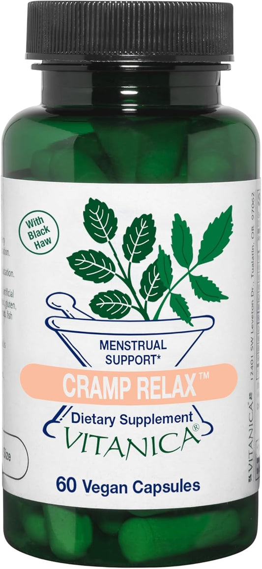 Vitanica Cramp Relax Capsules - Menstrual Support for Vegans, 60 Count