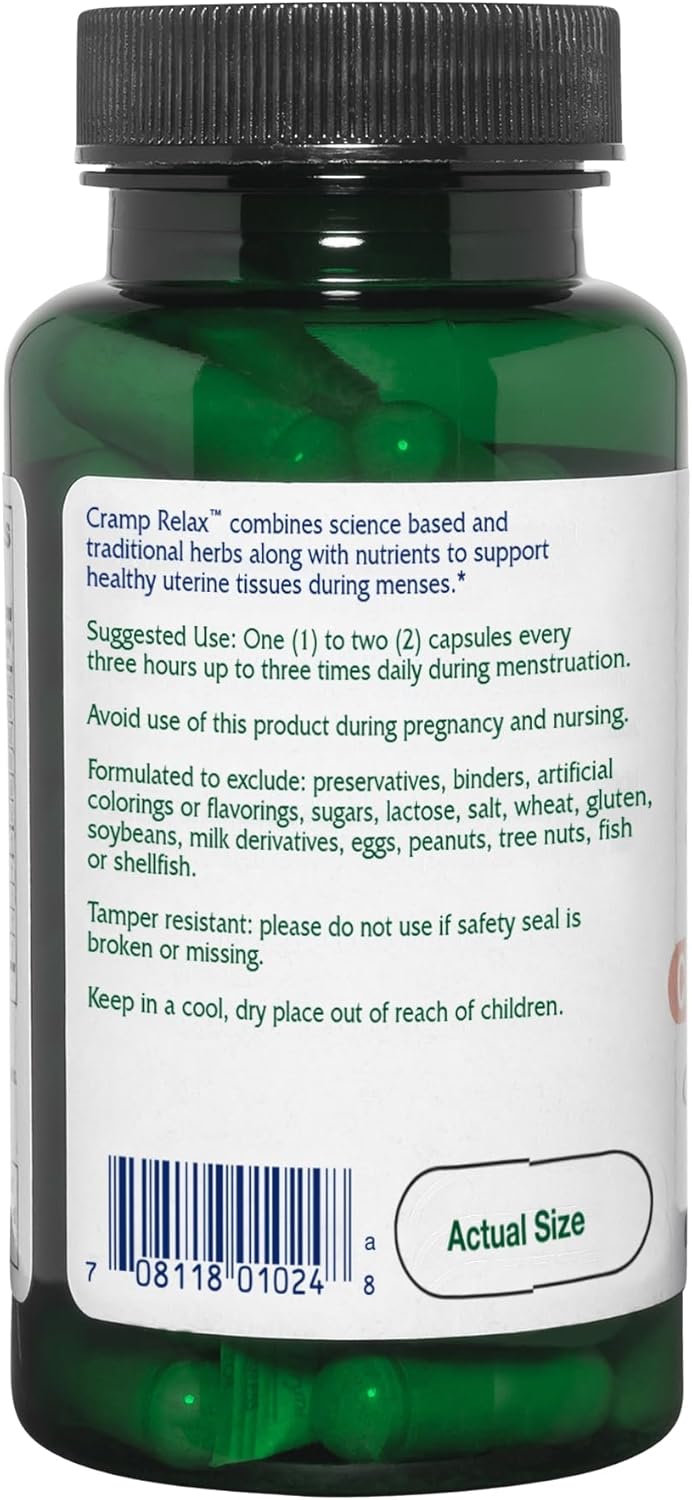 Vitanica Cramp Relax Capsules - Menstrual Support for Vegans, 60 Count
