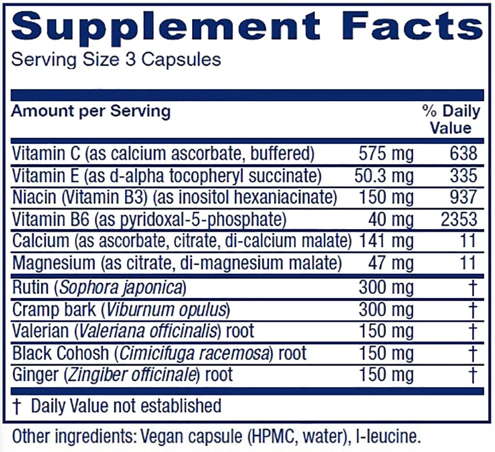 Vitanica Cramp Relax Menstrual Support Supplement, Vegan Formula, 15 Capsules
