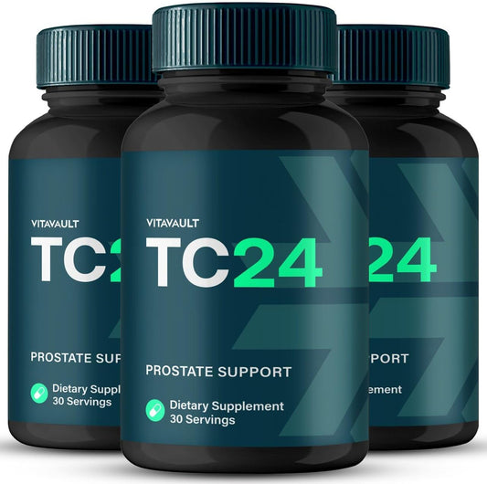 Vitavault TC24 Prostate Health Supplement Capsules - Extra Strength All Natural Formula (3 Pack)