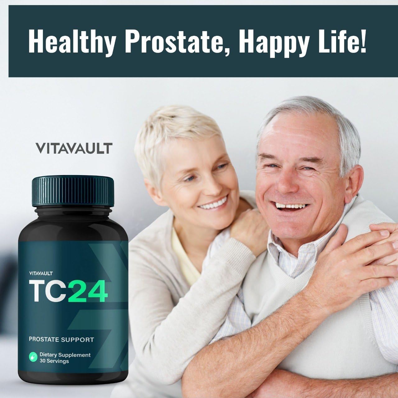 Vitavault TC24 Prostate Health Supplement Capsules - Extra Strength All Natural Formula (3 Pack)