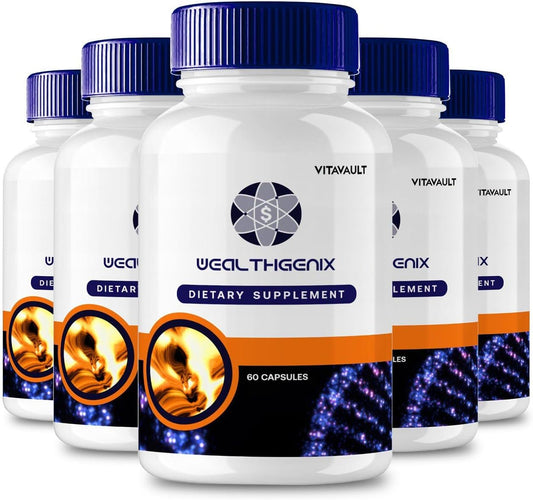 Vitavault WealthGenix Maximum Strength Support Capsules - All Natural Supplement for Health & Wellness (5 Pack)