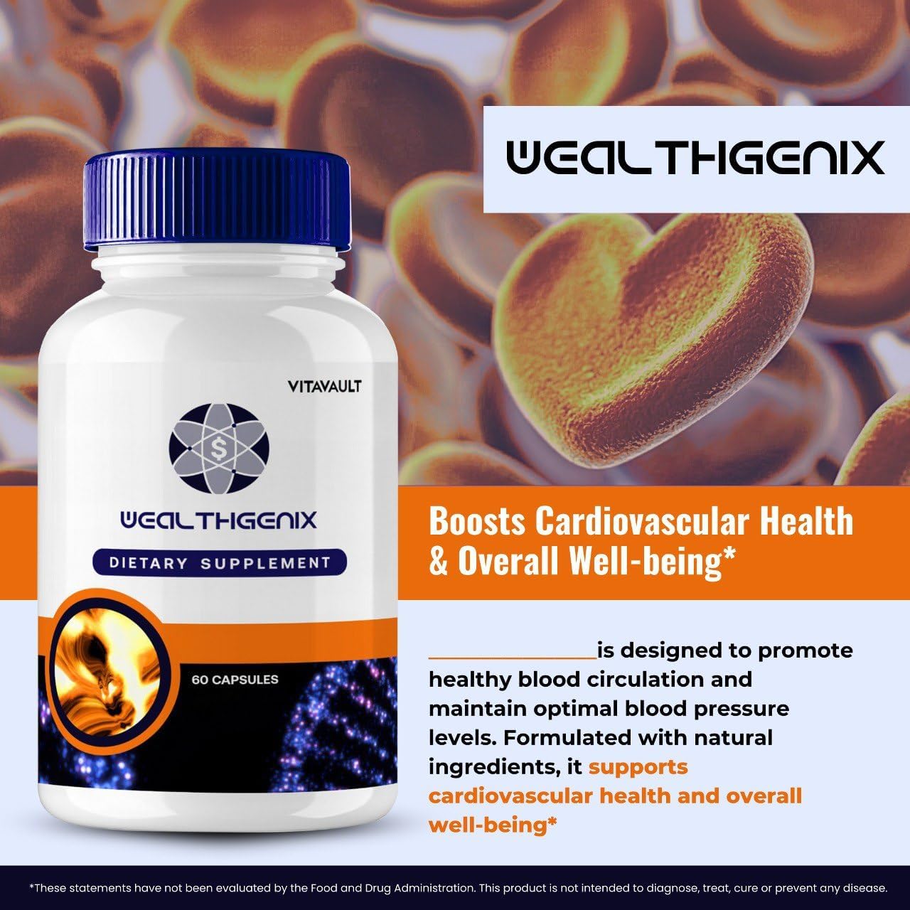 Vitavault WealthGenix Maximum Strength Support Capsules - All Natural Supplement for Health & Wellness (5 Pack)