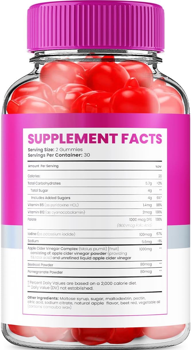 Vitazen Labs Keto ACV Gummies with Vitamin B12 - Apple Cider Vinegar 1000MG Supplement - 5 Pack (300 Gummies)