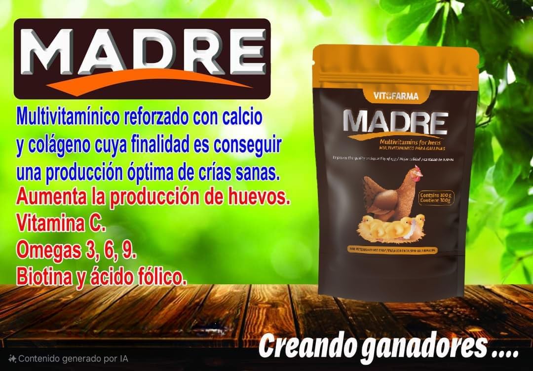 VITOFARMA Mother Vitamin Supplement for Hens and Roosters - Promotes Healthy Egg Production and Fertility - 240g