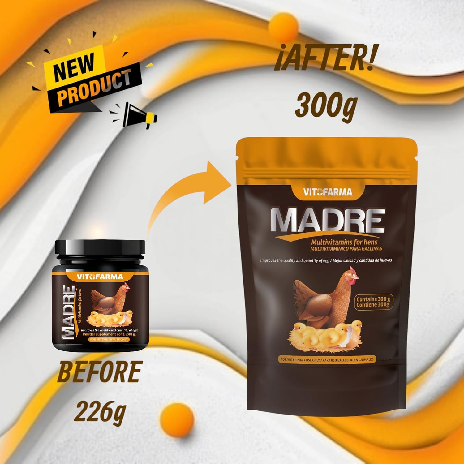 VITOFARMA Mother Vitamin Supplement for Hens and Roosters - Promotes Healthy Egg Production and Fertility - 240g