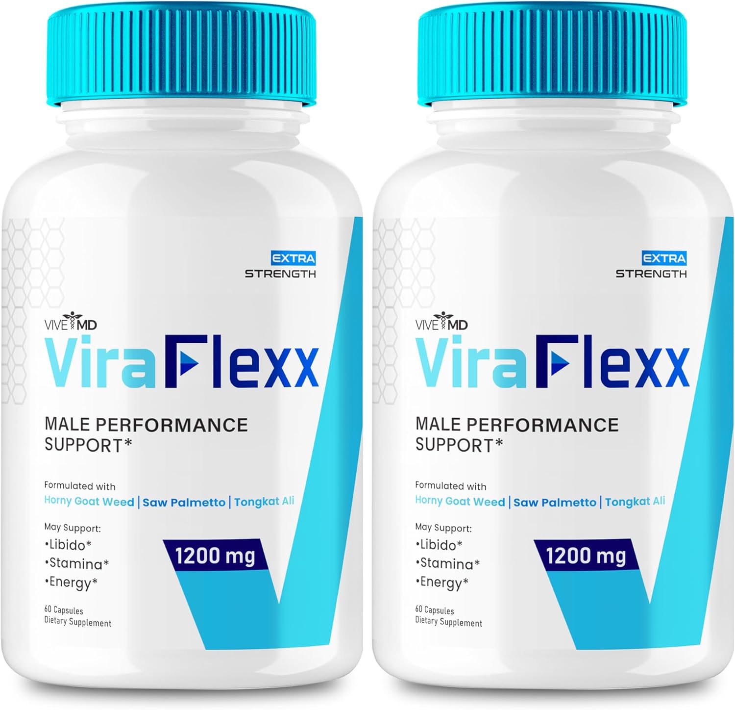 VIVE MD ViraFlexx Male Enchantment Supplement - Enhance Performance with All Natural Dietary Pills for Men, Supports Overall Health - 2 Pack