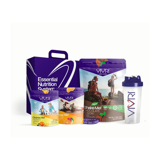 VIVRI 10 Day ENS Challenge: Shake Me! Vegan Chocolate Fusion, Power Me! Orange Mango, Cleanse Me! Pineapple Orange - Meal Replacement Shake & Protein Powder for Detox & Energy