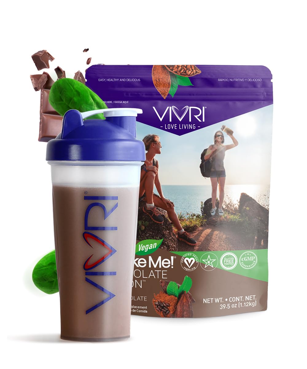 VIVRI 10 Day ENS Challenge: Shake Me! Vegan Chocolate Fusion, Power Me! Orange Mango, Cleanse Me! Pineapple Orange - Meal Replacement Shake & Protein Powder for Detox & Energy