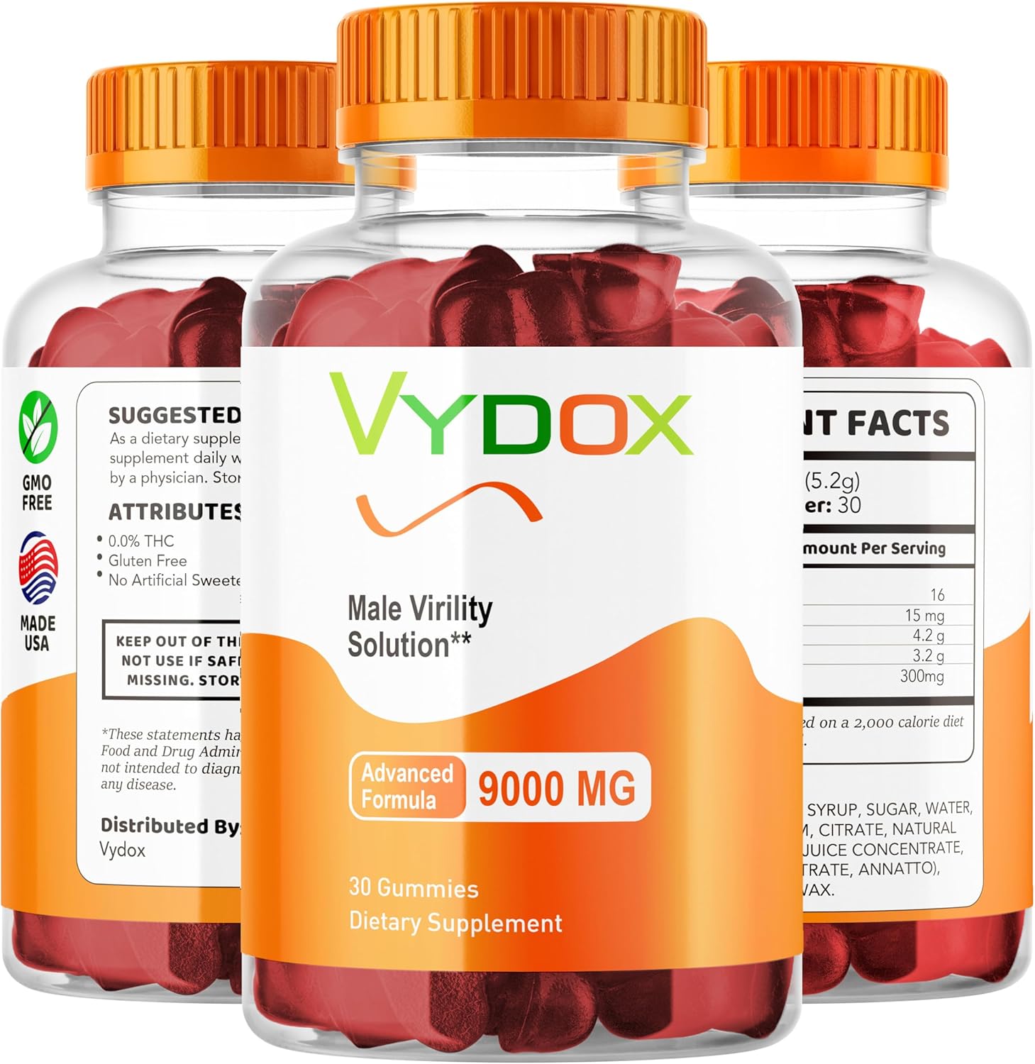 Vydox Men's Daily Gummy Supplement (2 Pack, 60 Gummies) - Vydox Plus Formula for Men