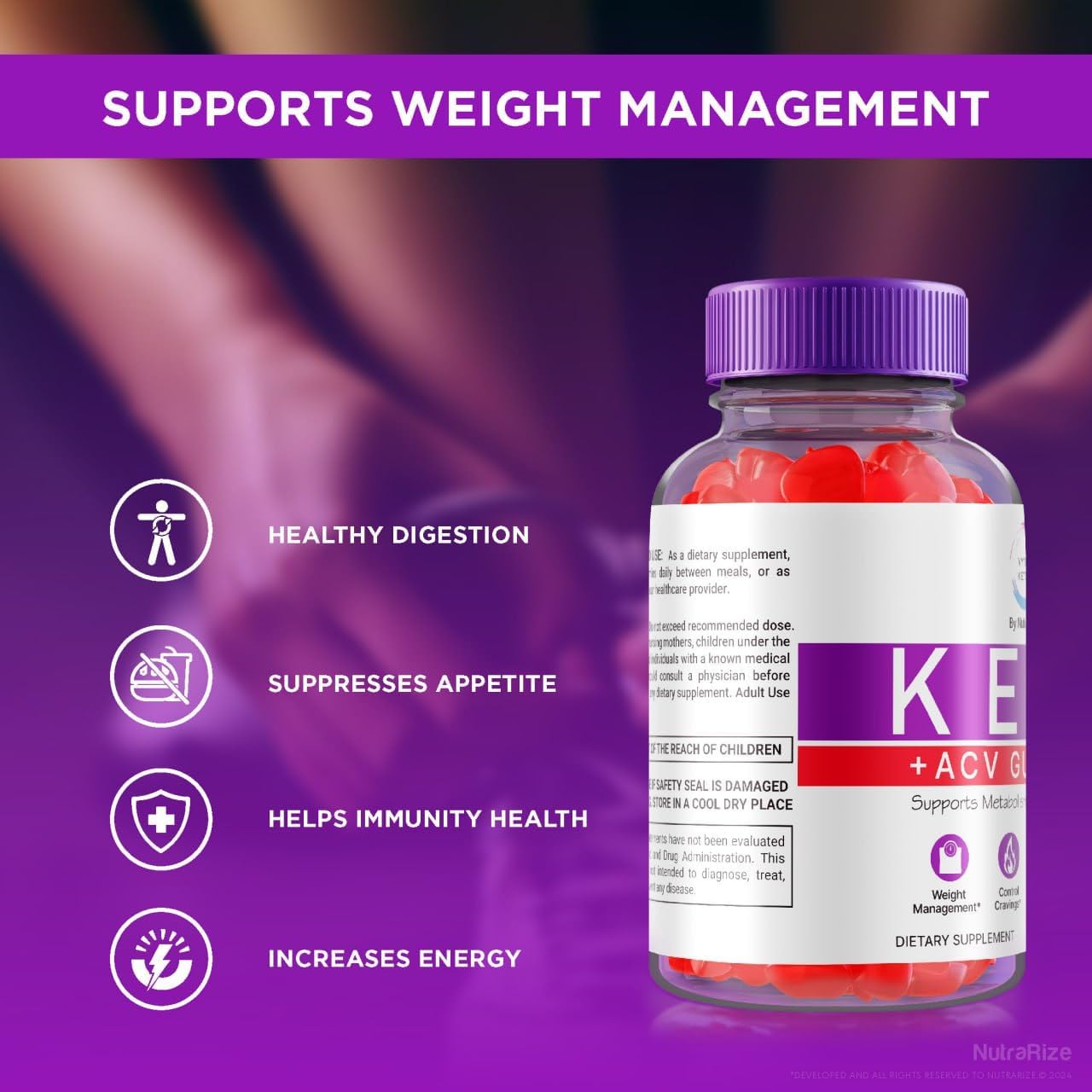 Vyto Keto ACV Gummies for Advanced  Slimming Formula  - Maximum Strength Formula with Apple Cider Vinegar - 60 Gummies