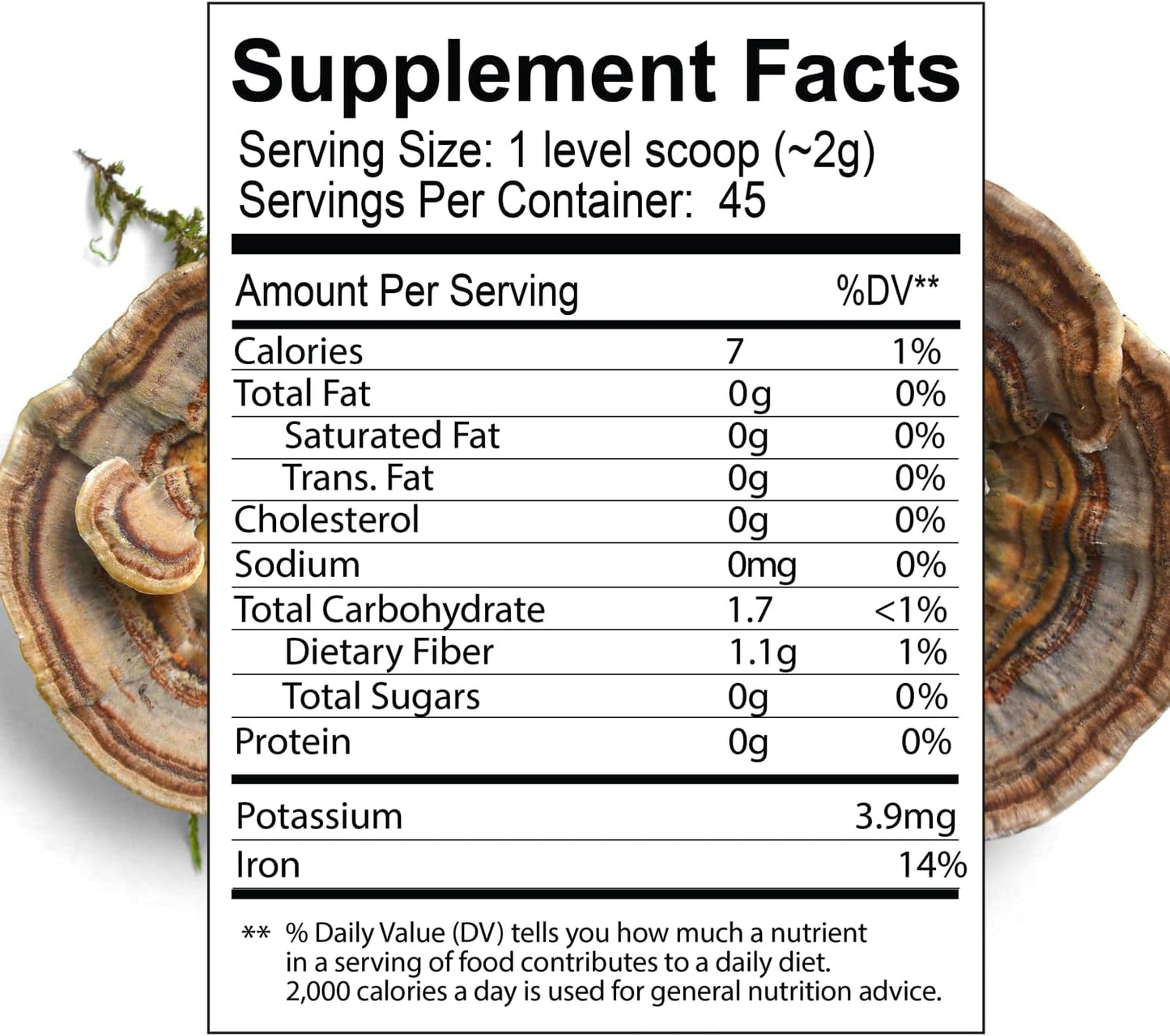 WAAYB Organic Turkey Tail Mushroom Powder for Gut, Energy, Brain, Immune Support - Single Estate, Non-GMO Vegan Supplement in Glass Jar