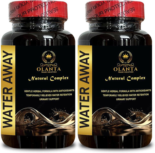 Water Away Pills - Herbal Diuretics for Water Retention, Fluid Balance Support - 2 Bottles 120 Capsules