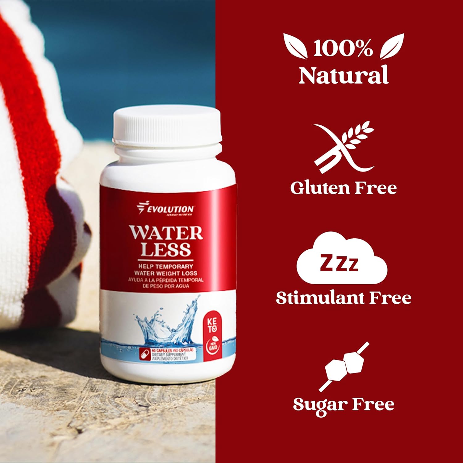 Water-Less Evolution Advance Sport Nutrition Capsules - Reduce Water Retention with Green Tea, Apple Cider Vinegar, Cranberry, and Juniper Berry - Pack of 2 (120 Count)