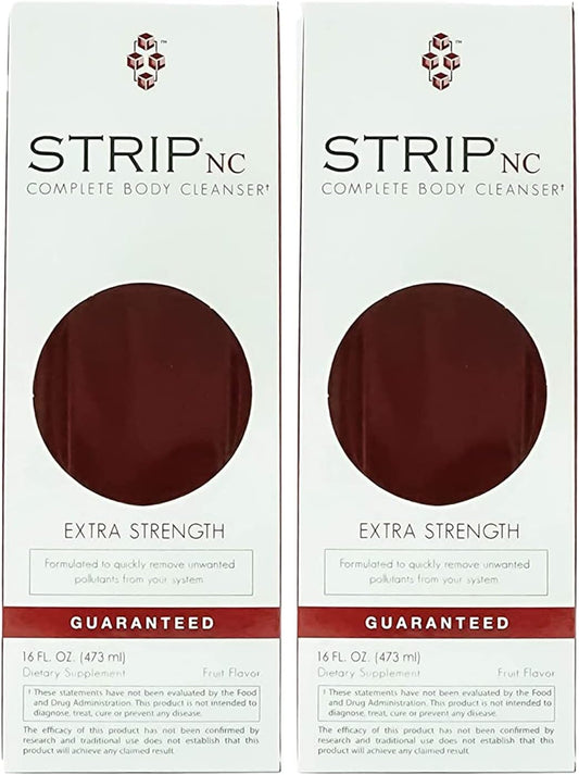 Wellgenix Strip NC Herbal Cleanse Detox Drink - Extra Strength Body Cleanser Liquid - Fast Acting & Deep System Cleanser - Fruit Punch 16oz x 2