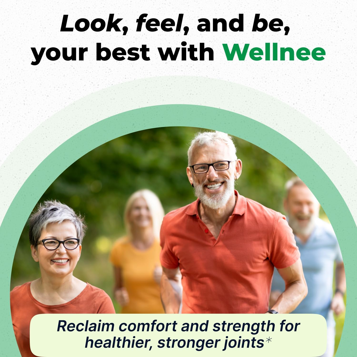 Wellknee Joint Support Supplement with Glucosamine, Chondroitin, MSM, Boswellia & Turmeric - 90 Capsules - Relieves Joint Discomfort & Supports Flexibility - 30 Servings
