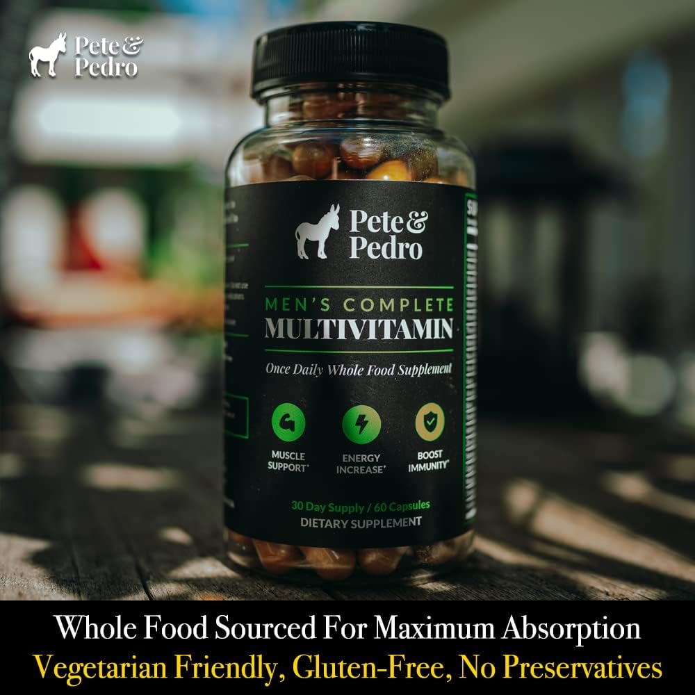 Whole Food Multivitamin for Men | Boost Muscle Support, Energy & Immunity | Non-GMO, Natural, Made in USA | Seen on Shark Tank | 30 Day Supply
