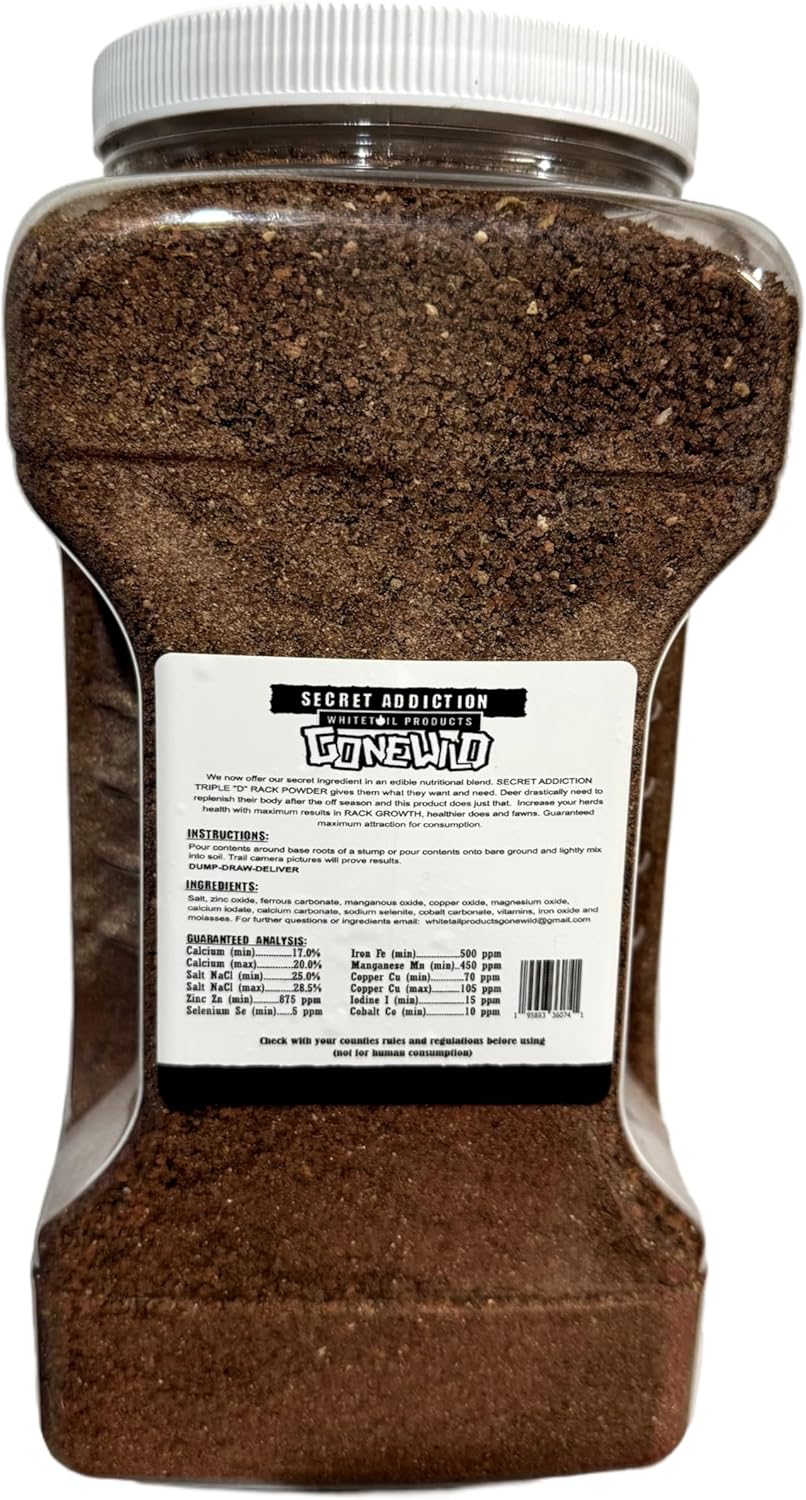 Wild 0741 Whitetail Secret Addiction Triple D Rack Powder - 10 lbs - Top Quality Deer Supplement