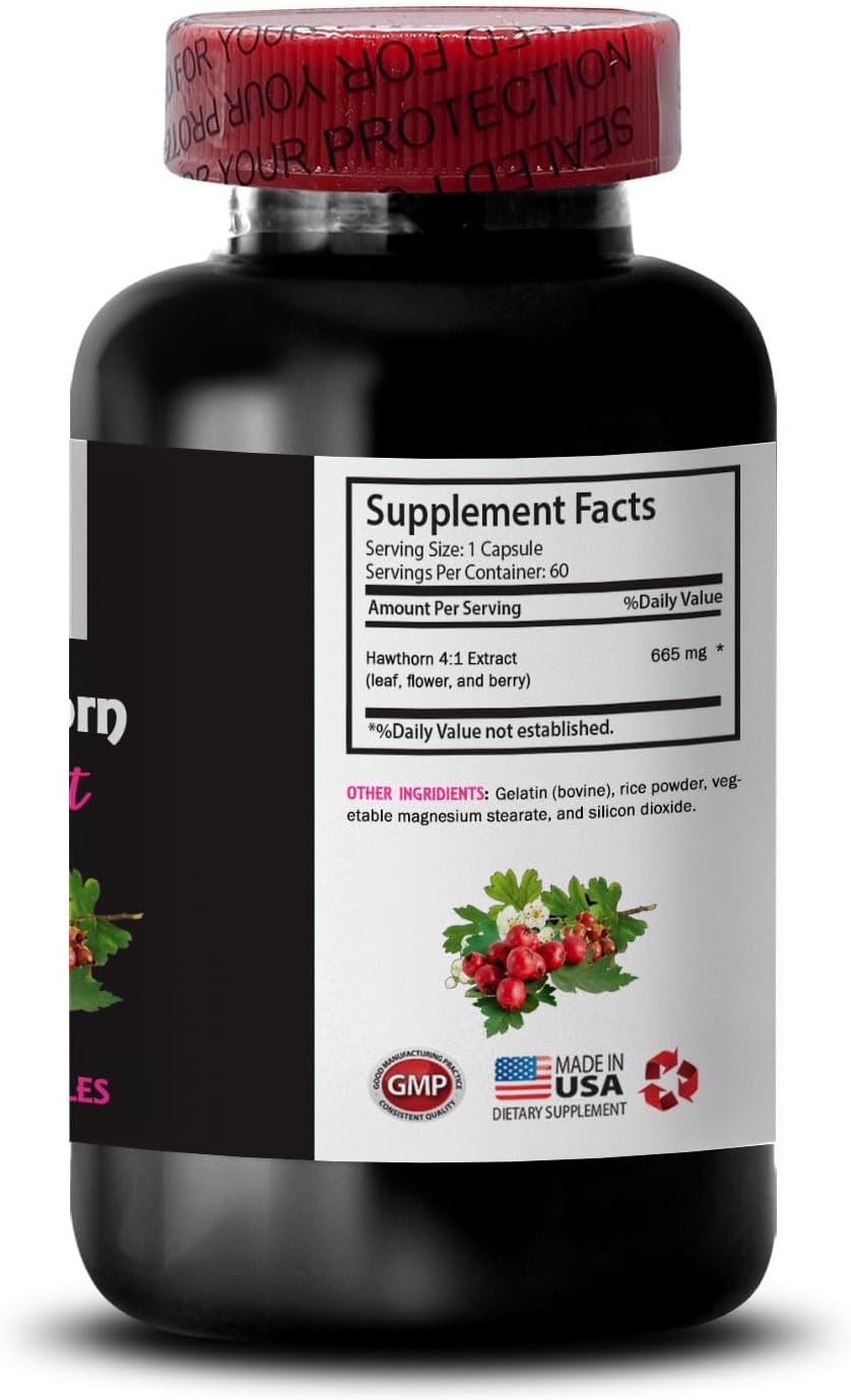 Wild Berry Hawthorn Extract Capsules - Powerful Botanical Wellness Blend with Ancient Flora Sources - 180 Capsules