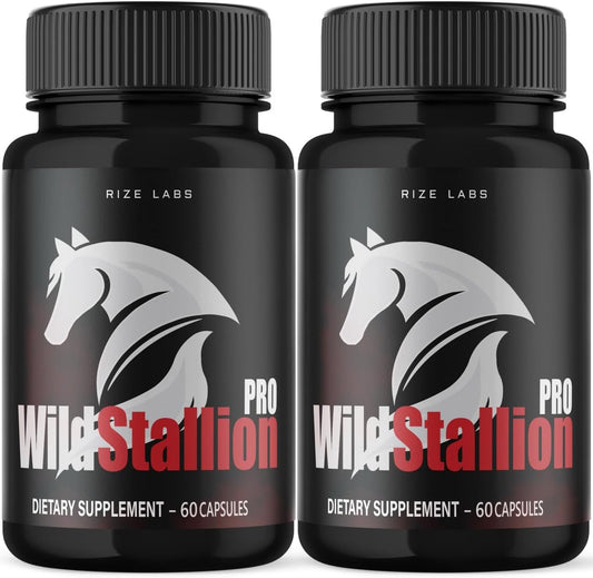Wild Stallion Pro Male Support Supplement - 2 Pack of All-Natural Pills for Performance (120 Capsules)