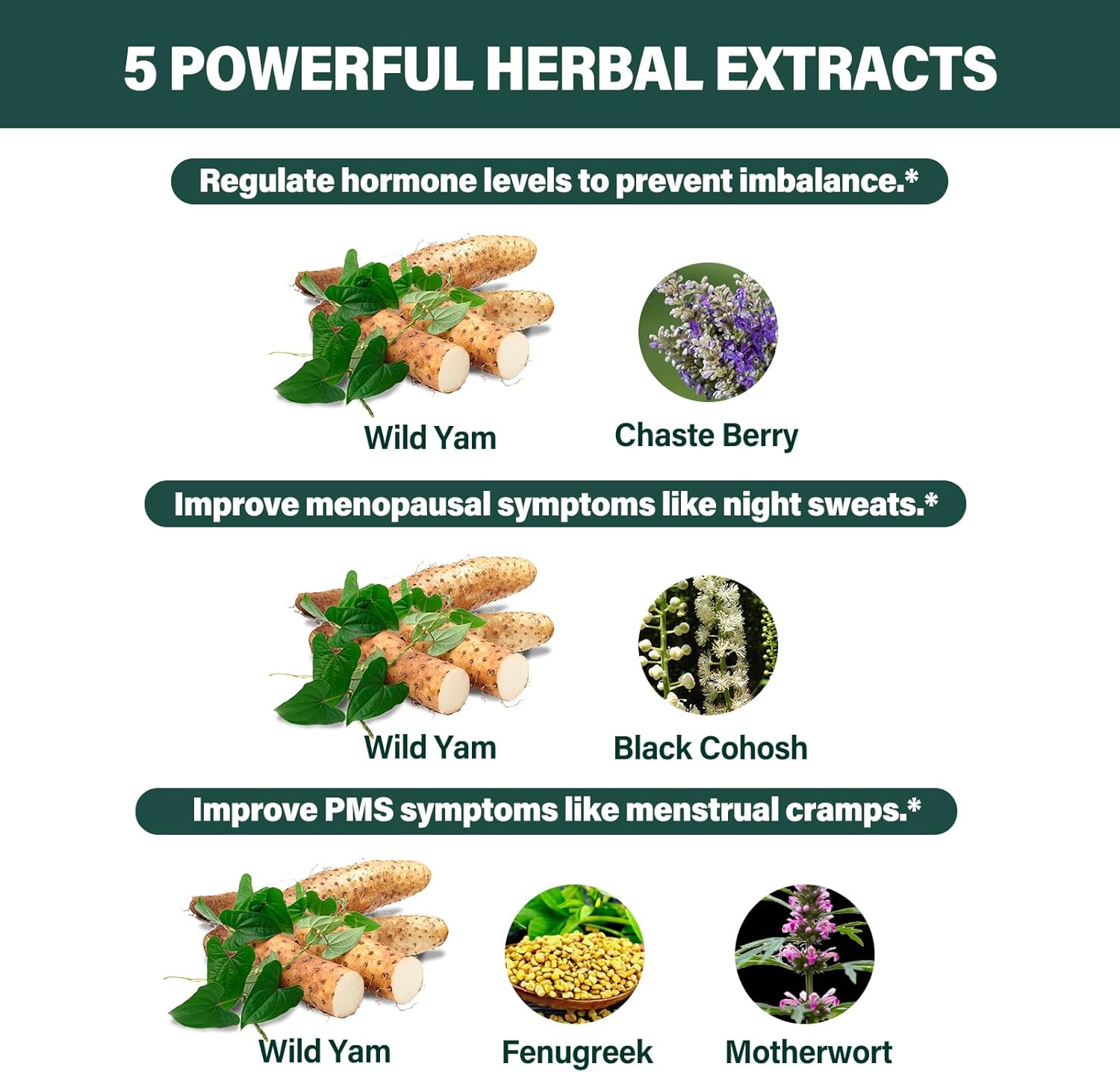 Wild Yam Extract Herbal Liquid Drops for Hormone Balance, Menopause Relief & PMS Support - 2oz Bottle