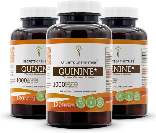 Wildcrafted Quinine Capsules 1000mg - Leg Cramp Support Supplement - Dried Bark - Secrets of the Tribe