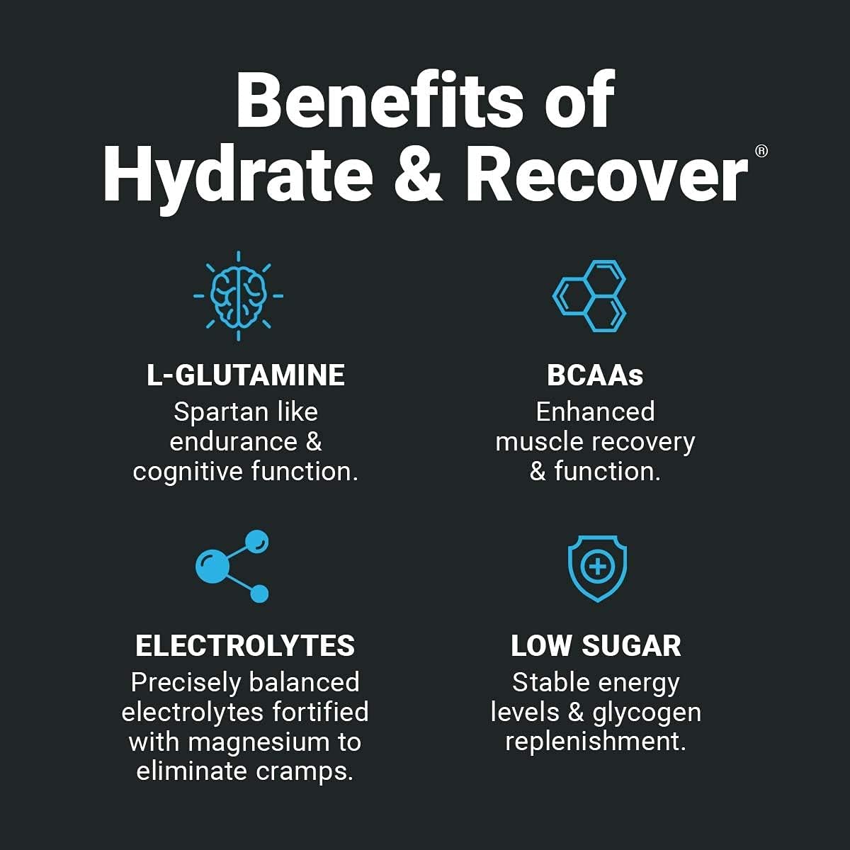Wilderness Athlete Hydrate & Recover Drink Mix with BCAAs - 30 Single Serving Packets - Peach Flavor