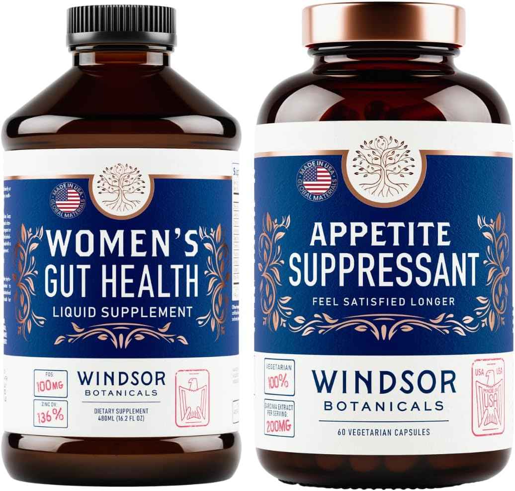 WINDSOR BOTANICALS IBS Gut Health Supplements and Appetite Suppressant - Diet Support Bundle