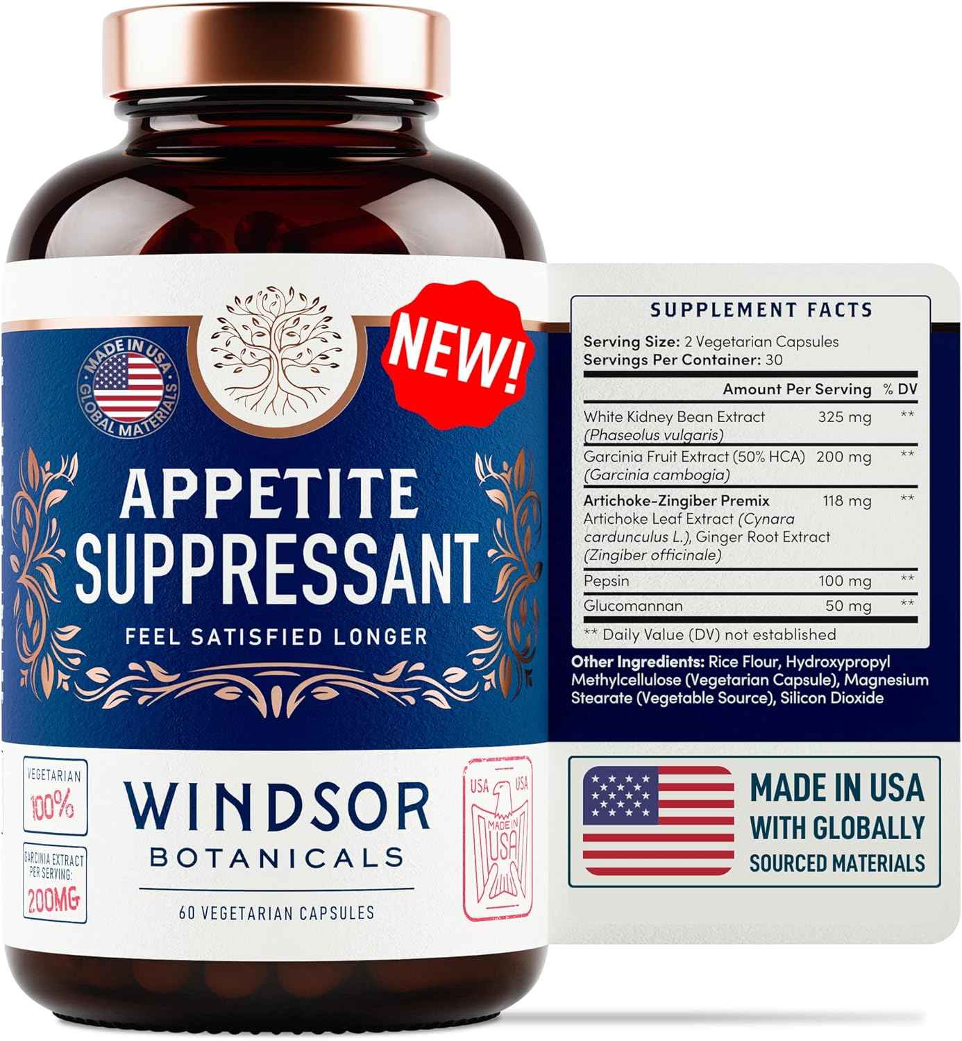 WINDSOR BOTANICALS IBS Gut Health Supplements and Appetite Suppressant - Diet Support Bundle
