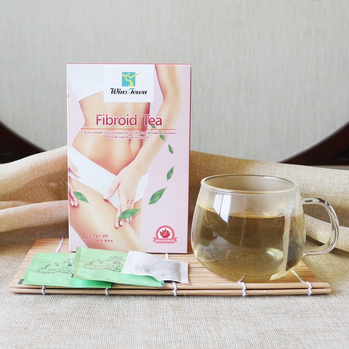 Wins Town Fibroid Tea: Supports Fibroid Shrinkage, Promotes Healthy Womb, Anti Aging, Warm Uterus Detox - 20 Teabags