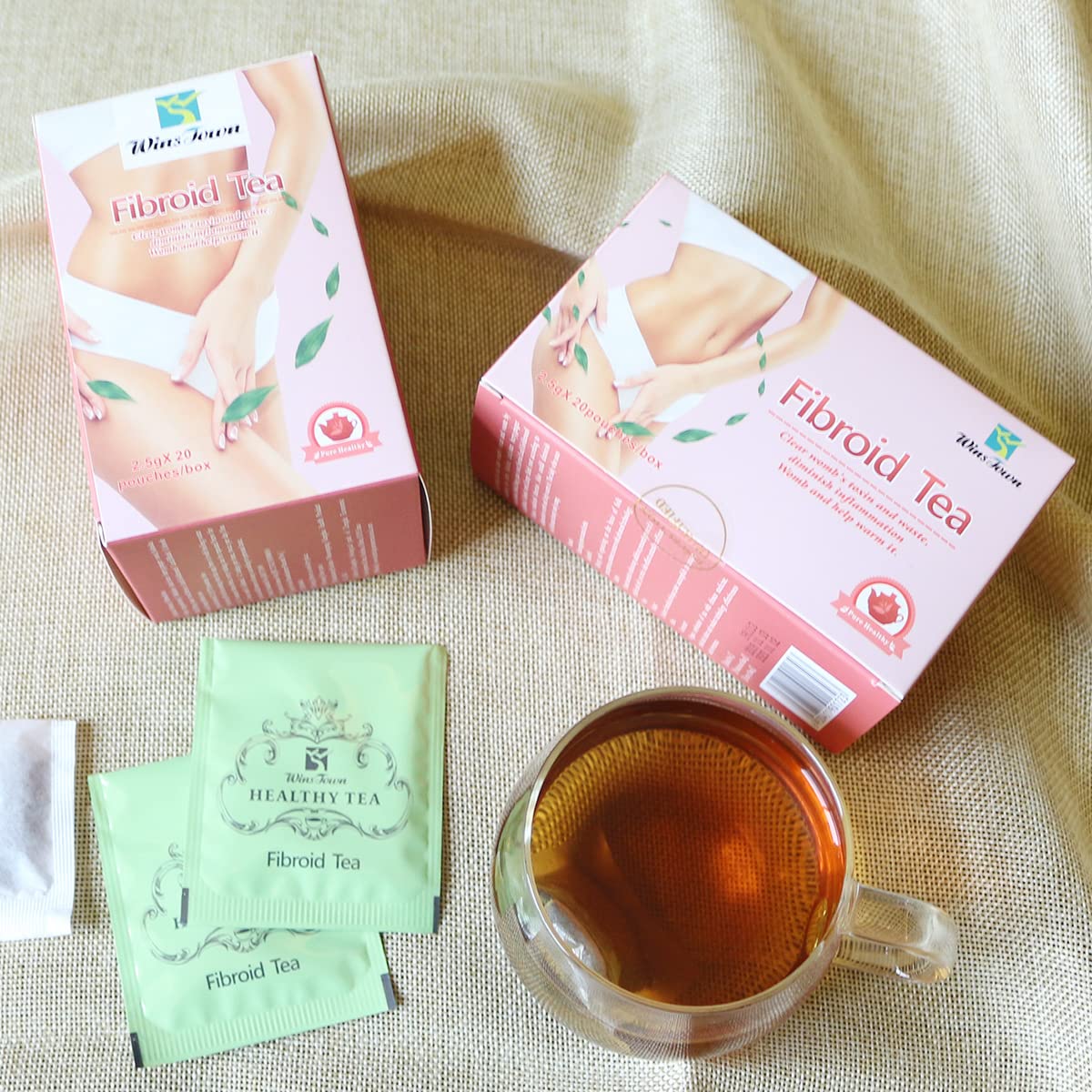 Wins Town Fibroid Tea: Supports Fibroid Shrinkage, Promotes Healthy Womb, Anti Aging, Warm Uterus Detox - 20 Teabags