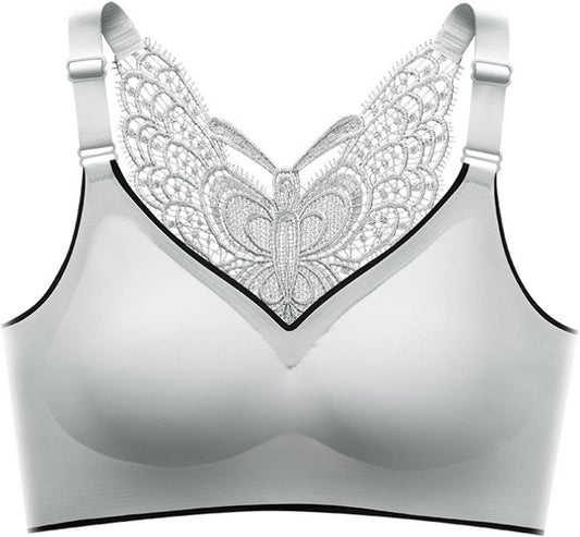 Wireless Front Push Up Sports Bra for Large Breasted Women - Full Coverage, High Support, and Lift