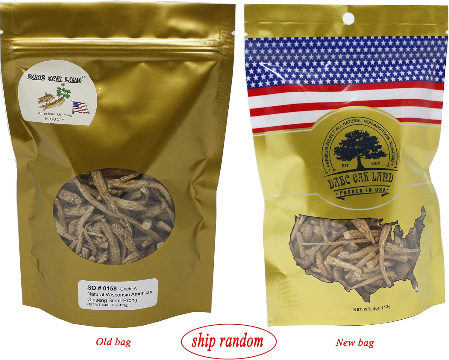Wisconsin American Ginseng Branch Tea Bags - Small 4oz/Bag*2 - DABC Oak Land Dol Ginseng Branch Tea