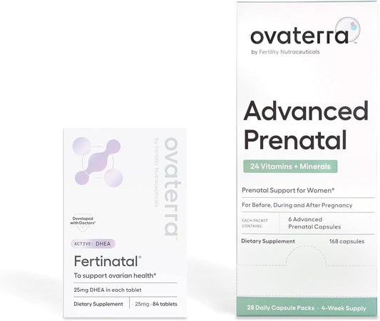 Women Over 40 Fertility & Prenatal Support Bundle - Advanced Prenatal Vitamins & DHEA, 4-Week Supply