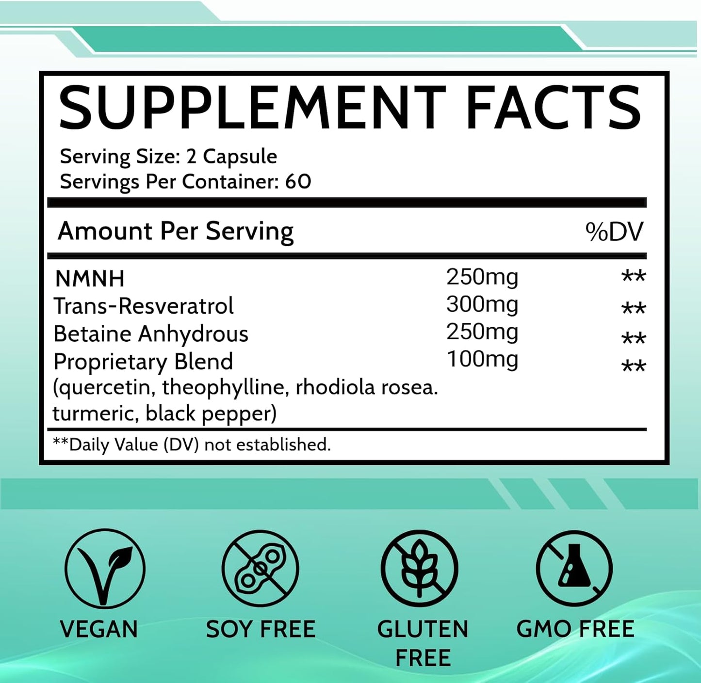 Women's Anti-Aging NMNH Liposomal Supplement with Resveratrol & Betaine - 120 Capsules