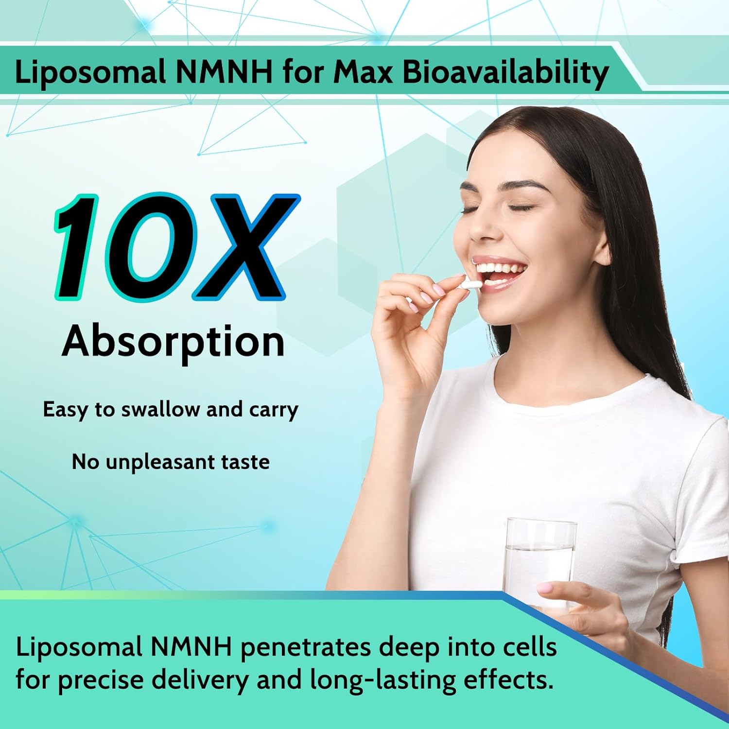Women's Anti-Aging NMNH Liposomal Supplement with Resveratrol & Betaine - 120 Capsules