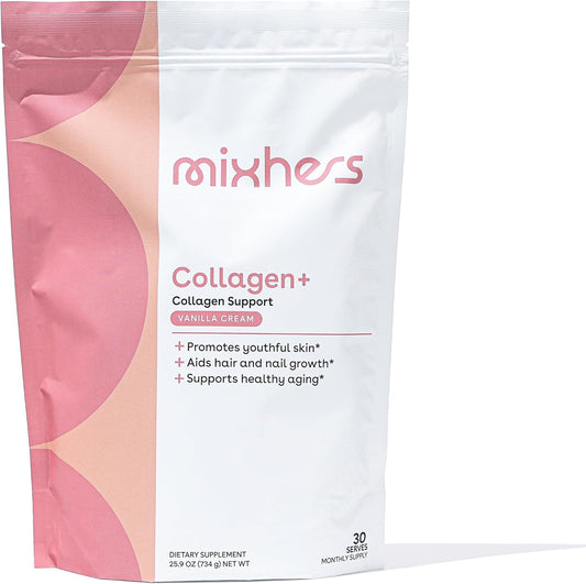 Women's Collagen & Protein Powder with Vanilla Cream Flavor - 30 Days Supply - Supports Hair, Skin, Bone & Joint Health - 18g Protein/Serving - 24.5oz