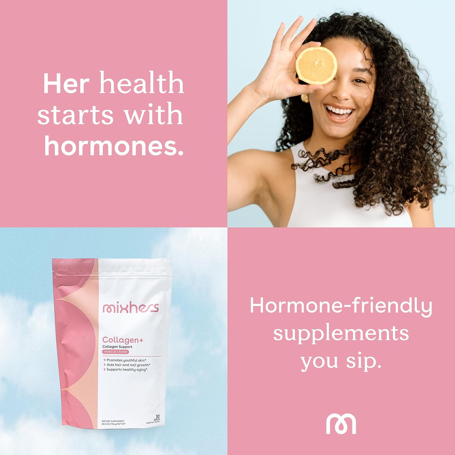 Women's Collagen & Protein Powder with Vanilla Cream Flavor - 30 Days Supply - Supports Hair, Skin, Bone & Joint Health - 18g Protein/Serving - 24.5oz