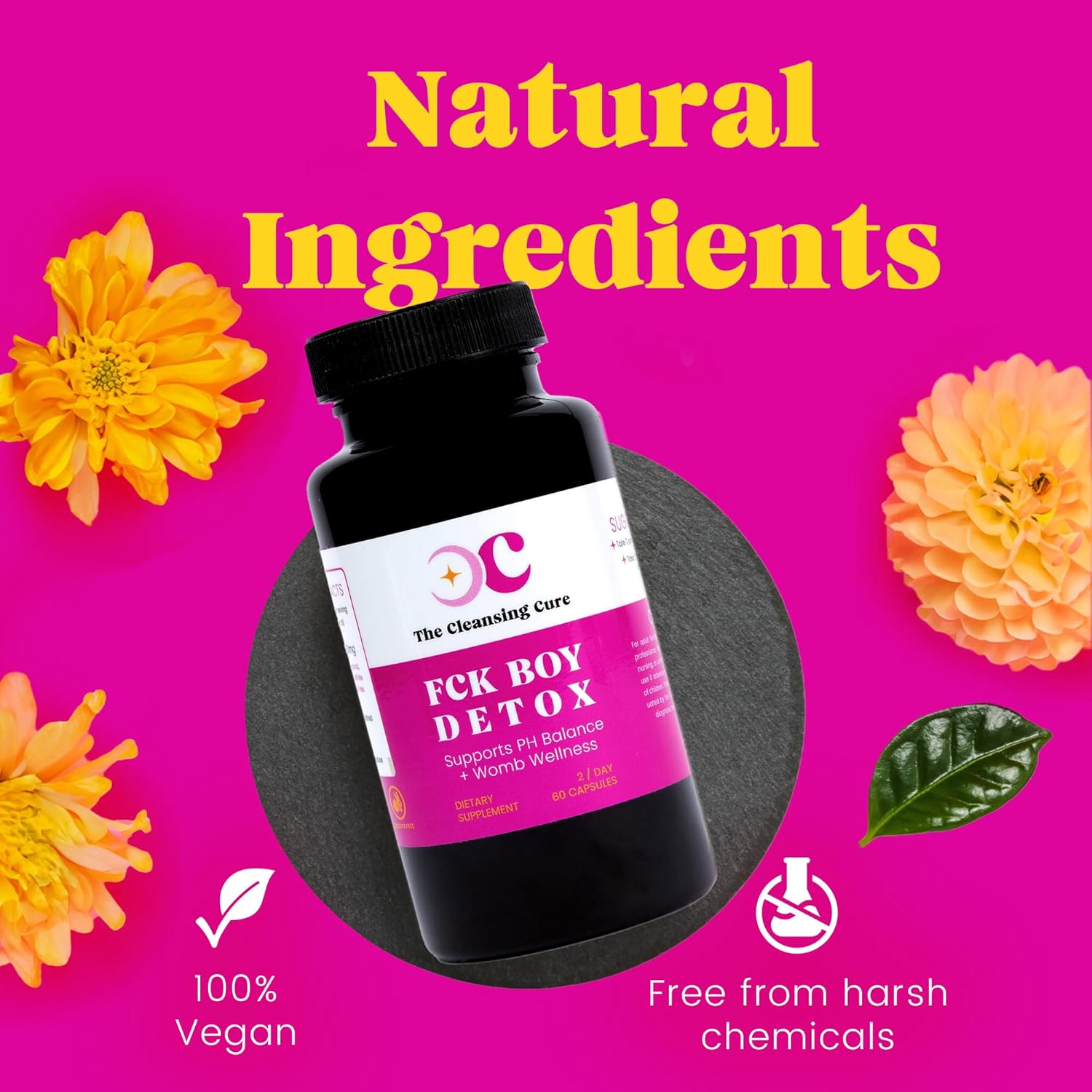 Women's Complete pH Balance Pills for Womb Cleansing & Vaginal Wellness - Vegan Supplement with Plant-Based Ingredients - 60 Capsules