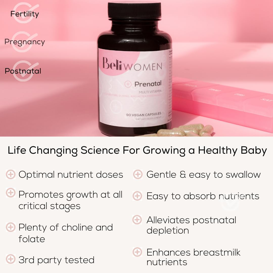 Women's Fertility Bundle: Prenatal Multivitamin and Berry Flavored Drink Mix for Preconception Support, Hormone Balance, and Improved Ovulation Quality.