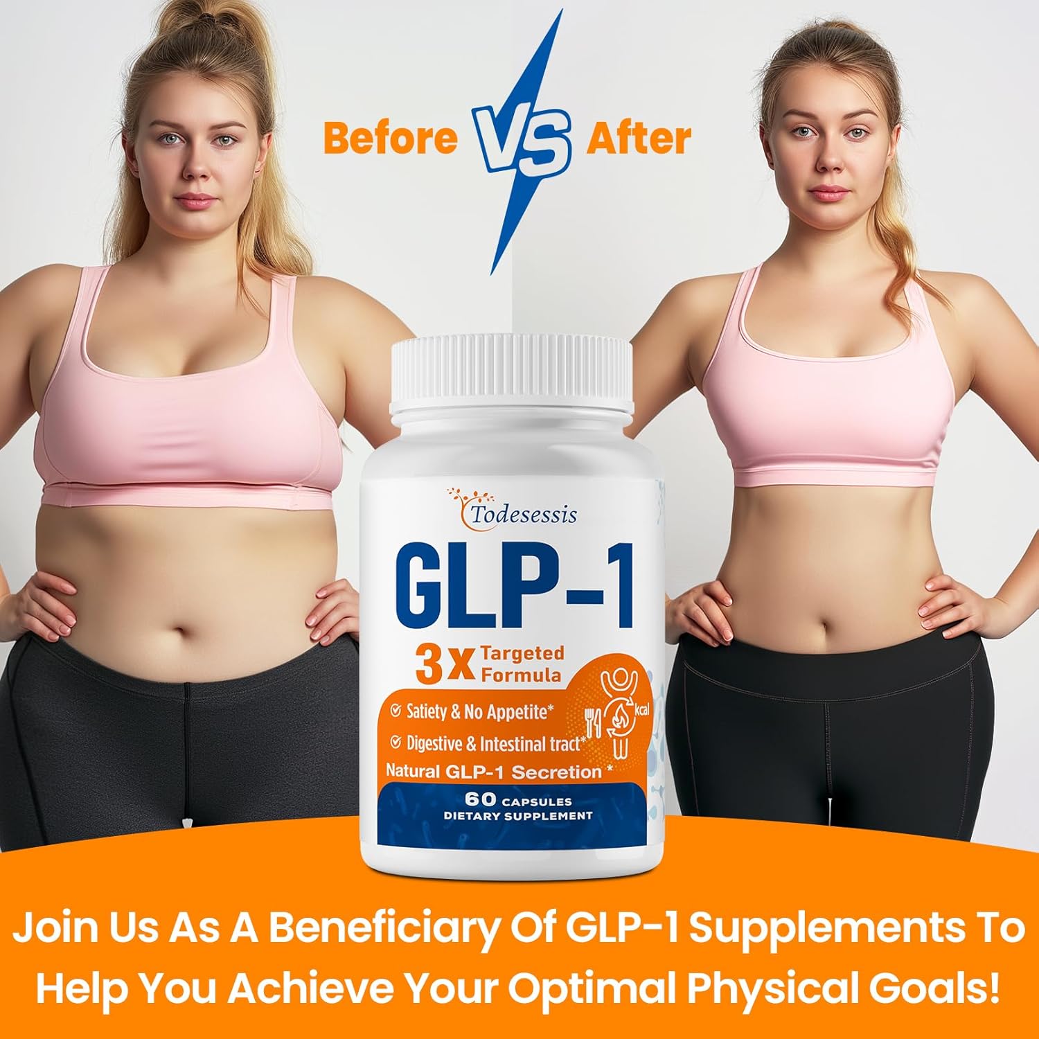 Women's GLP-1 Supplement with Akkermansia Probiotic & Berberine HCI - Metabolism & Gut Health Support - Vegan - 2 Packs