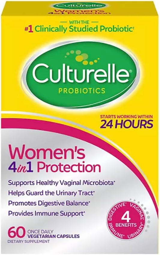 Women's Healthy Balance Probiotic Supplement for Digestive, Vaginal, and Immune Health - 60 Capsules, Non-GMO, Helps with Diarrhea, Gas, Bloating