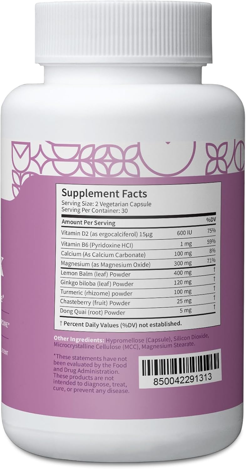 Women's Hormonal Balance & Period Support Supplement - Essential Vitamins, Minerals, Herbal Blend - 60 Vegan Capsules