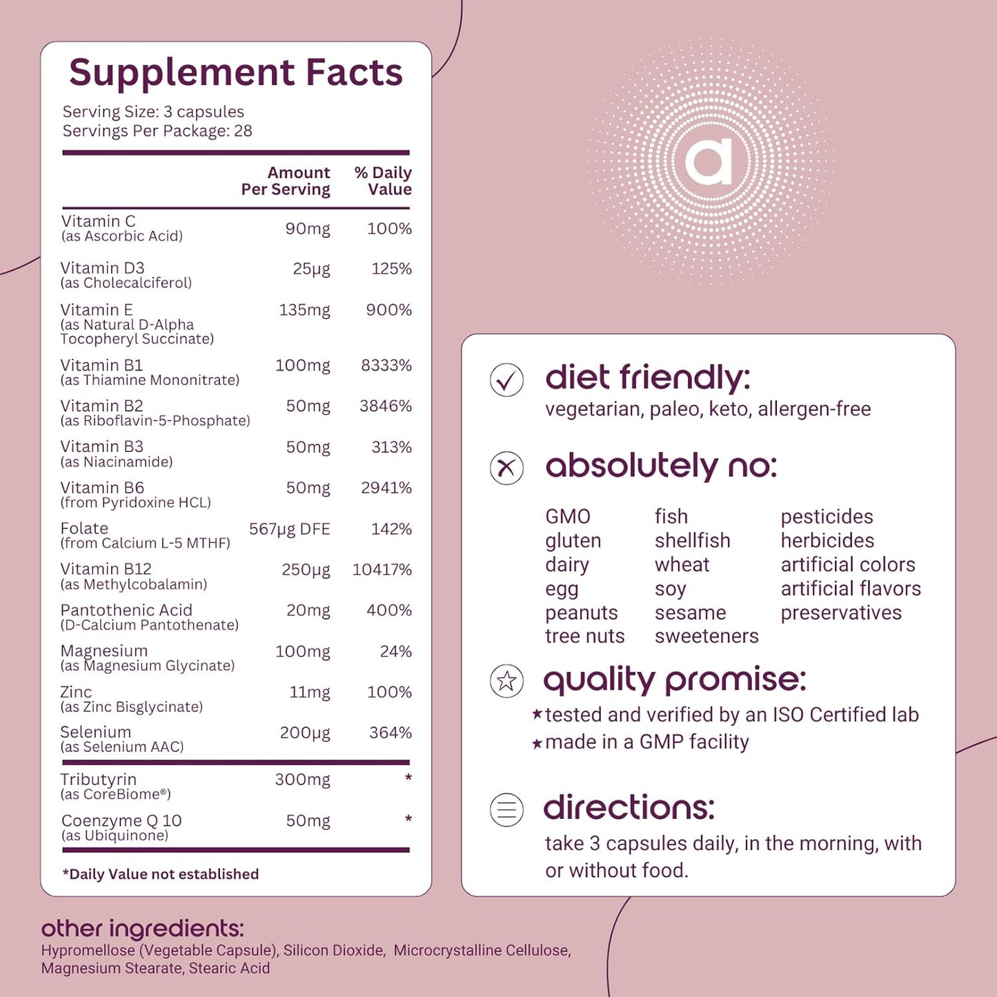 Women's Hormonal Birth Control Support Supplement - 14 Nutrients for Energy and Gut Health - 28 Servings