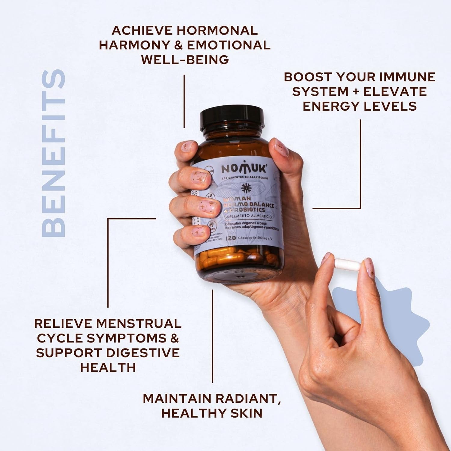 Women's Hormone Balance & Probiotic Supplement with Shatavari, Maca, Schisandra, Ginseng - 120 Capsules for Digestive & Immune Health