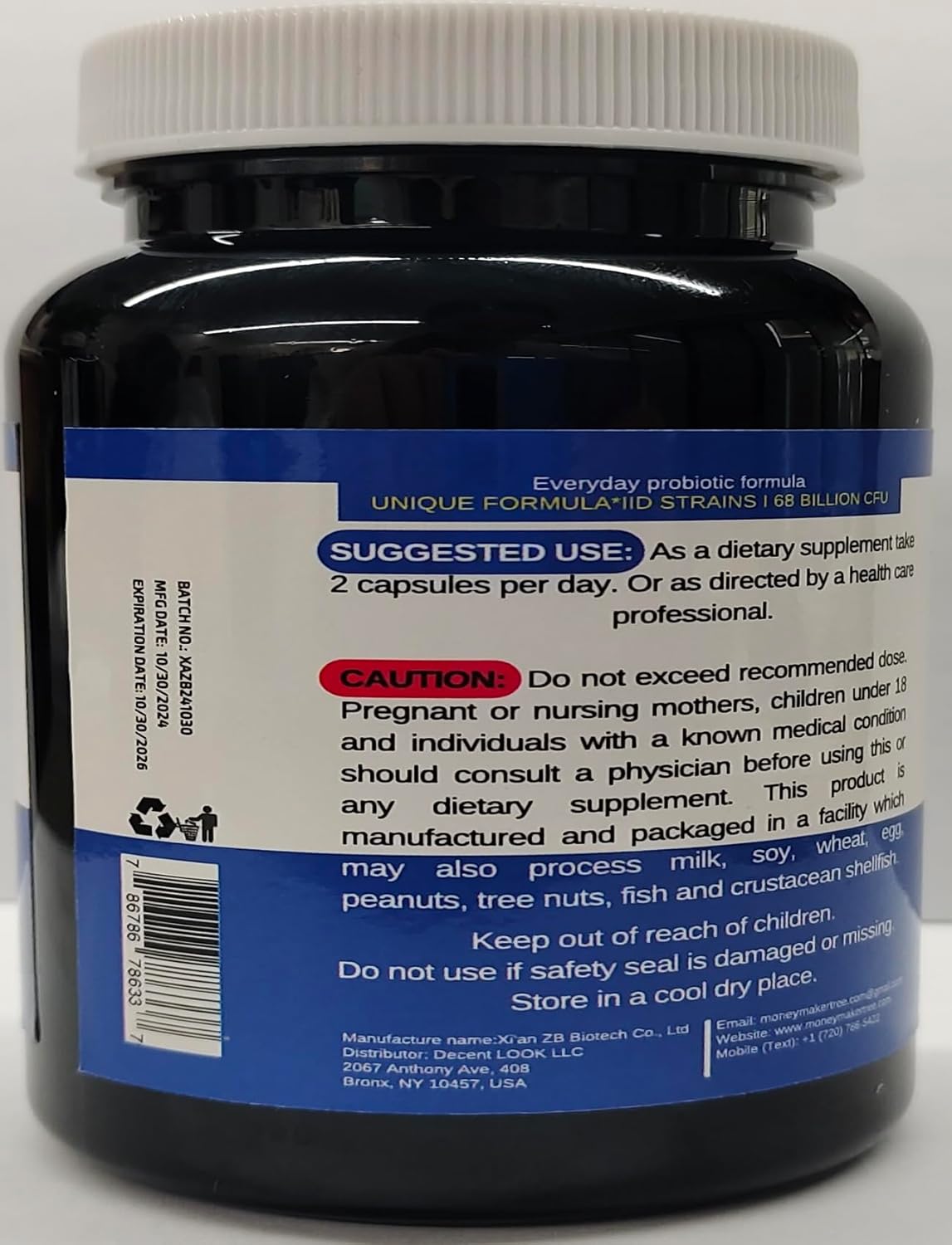 Women's Moringa Probiotic with Turmeric for Digestive, Joint, and Menopause Support - Non-GMO, Gluten-Free - 60 Capsules