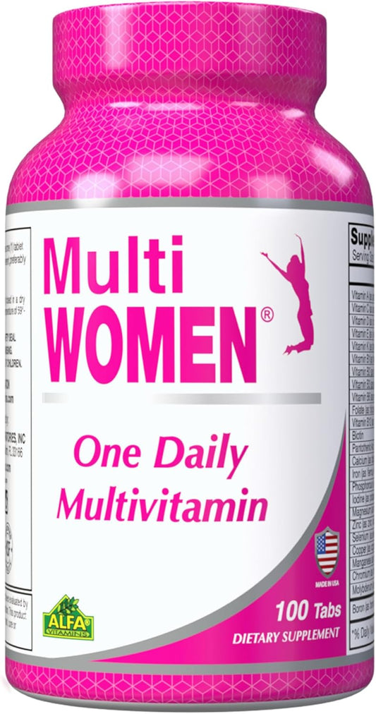 Women's Multi-Vitamin Dietary Supplement with Essential Nutrients - Amino Acids, Antioxidants - 100 Tablets