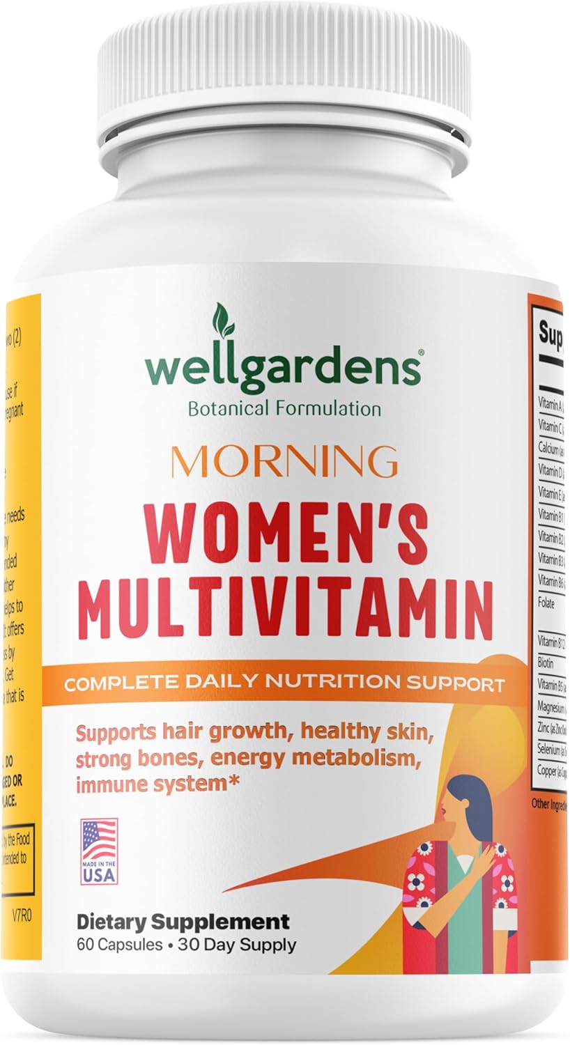 Women's Multivitamin with Biotin for Hair Growth, Antioxidants, and Minerals - Supports Skin, Bones, Immunity - 60 Capsules