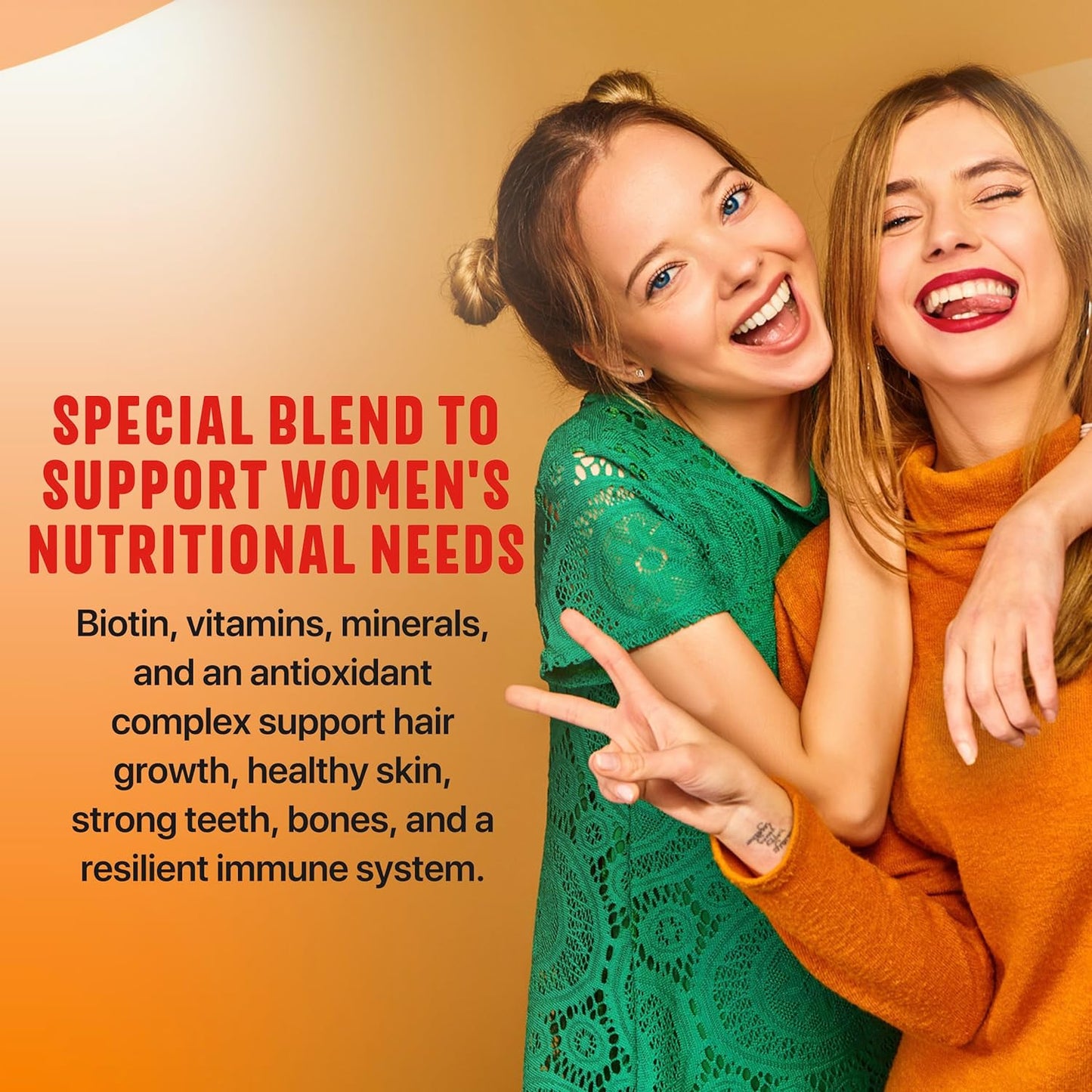 Women's Multivitamin with Biotin for Hair Growth, Antioxidants, and Minerals - Supports Skin, Bones, Immunity - 60 Capsules