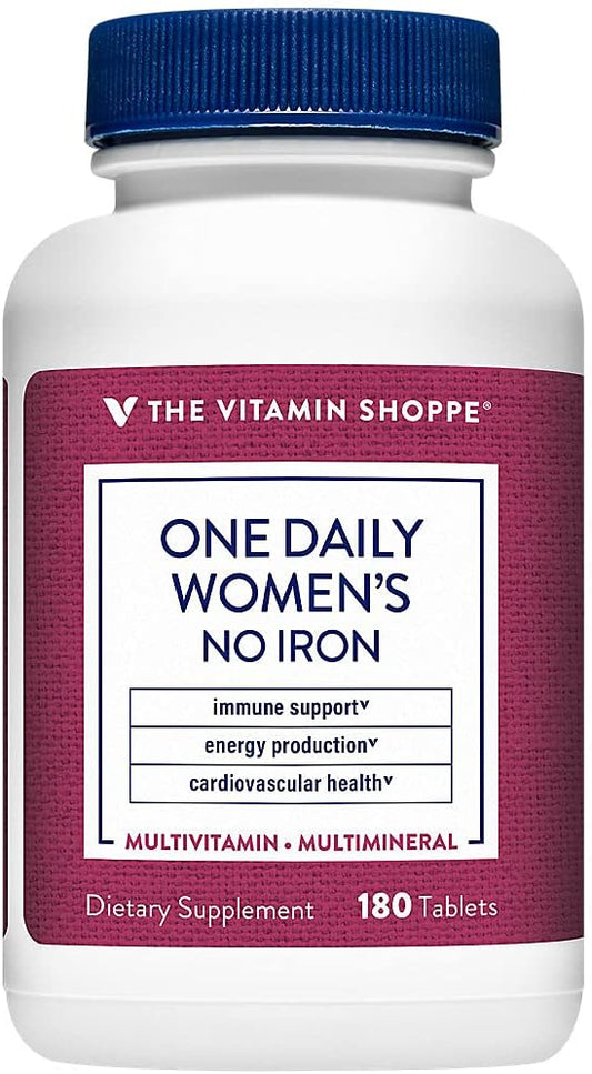 Women's Multivitamin with Vitamin D3 & Minerals for Energy, Cardiovascular & Immune Health (180 Tablets) - Iron-Free